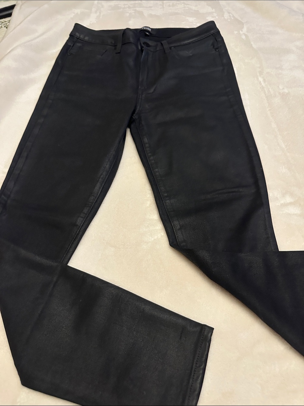 PAIGE Black Women's Skinny Coated Jeans